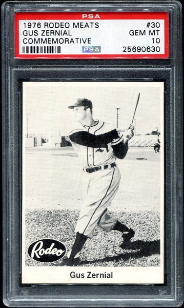 1976 Rodeo Meats #30 Gus Zernial PSA 10