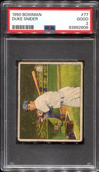 1950 Bowman #77 Duke Snider PSA 2