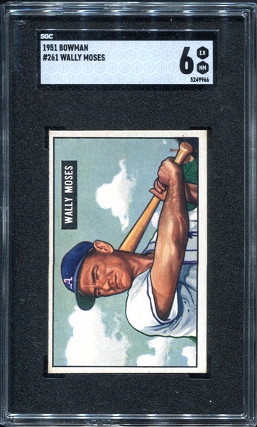 1951 Bowman #261 Wally Moses SGC 6