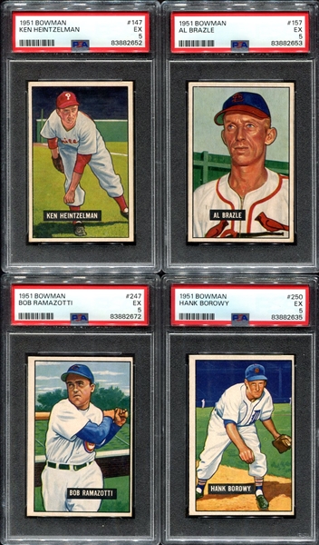 1951 Bowman Lot of 4 PSA 5s 