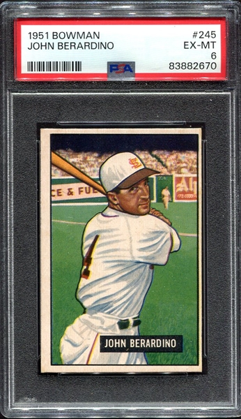 1951 Bowman #245 John Berardino RC PSA 6