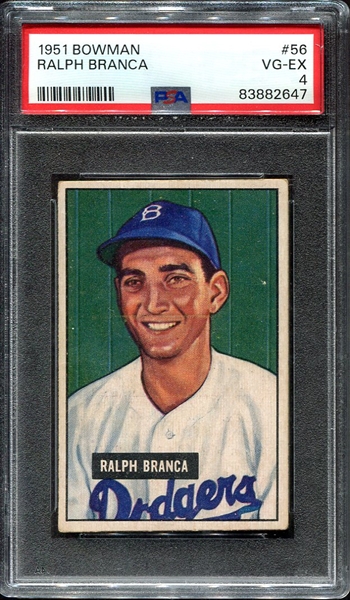 1951 Bowman #56 Ralph Branca PSA 4