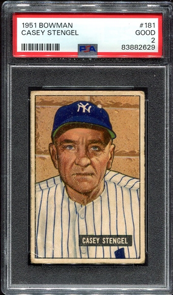 1951 Bowman #181 Casey Stengel PSA 2