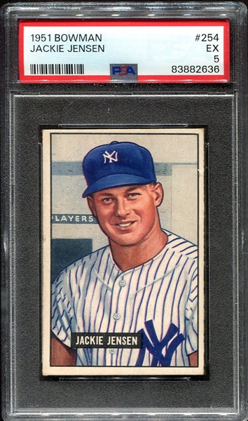 1951 Bowman #254 Jackie Jensen RC PSA 5