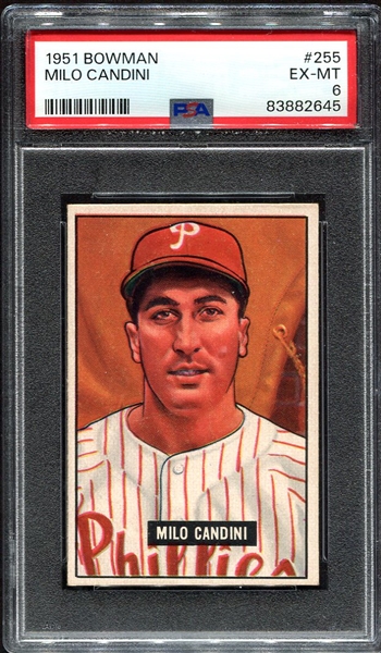 1951 Bowman #255 Milo Candini RC PSA 6