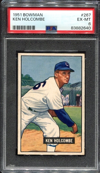 1951 Bowman #267 Ken Holcombe RC PSA 6