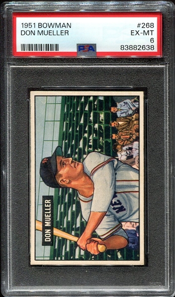 1951 Bowman #268 Don Mueller PSA 6