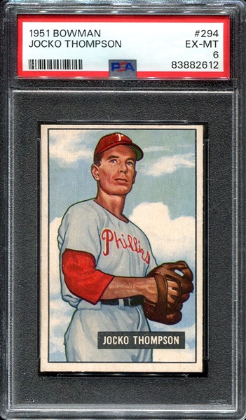 1951 Bowman #294 Jocko Thompson PSA 6