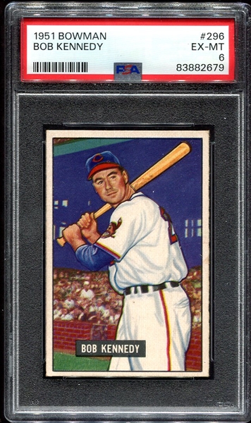 1951 Bowman #296 Bob Kennedy RC PSA 6