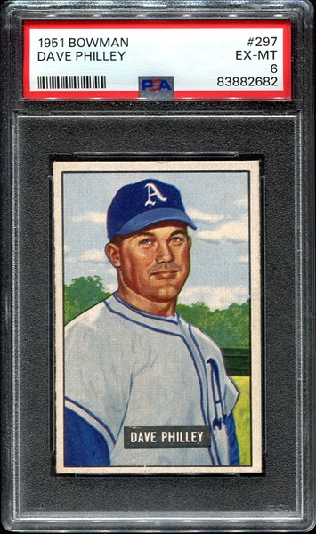1951 Bowman #297 Dave Philley PSA 6