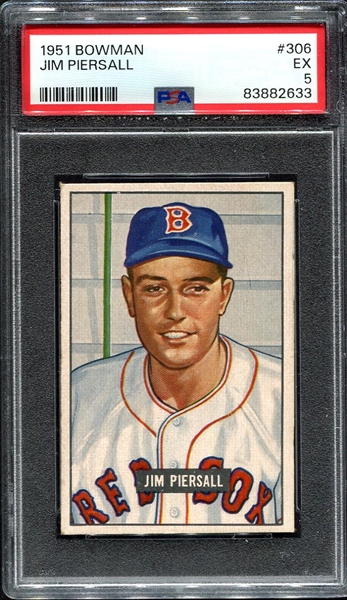 1951 Bowman #306 Jim Piersall RC PSA 6