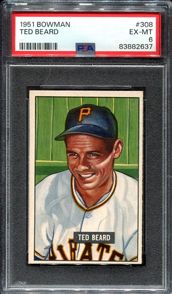 1951 Bowman #308 Ted Beard RC PSA 6