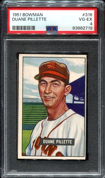 1951 Bowman #316 Duane Pillette RC PSA 4