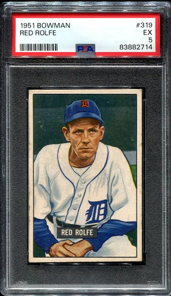 1951 Bowman #319 Red Rolfe PSA 5