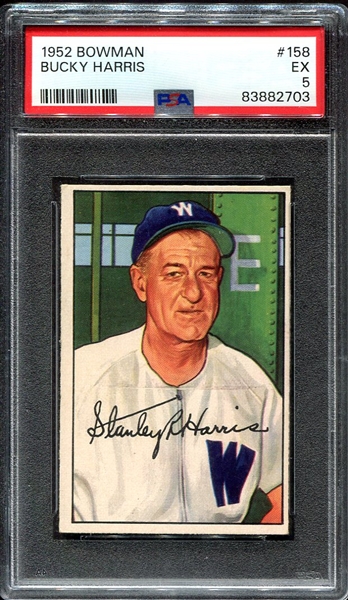1952 Bowman #158 Bucky Harris PSA 5