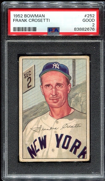 1952 Bowman #252 Frank Crosetti PSA 2