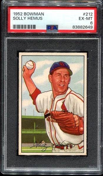 1952 Bowman #212 Solly Hemus RC PSA 6