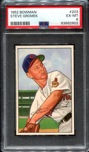 1952 Bowman #203 Steve Gromek PSA 6