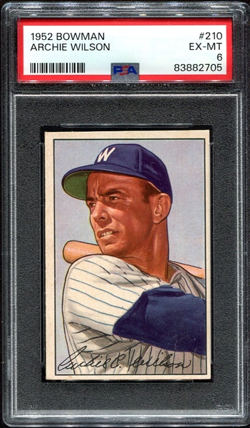 1952 Bowman #210 Archie Wilson RC PSA 6