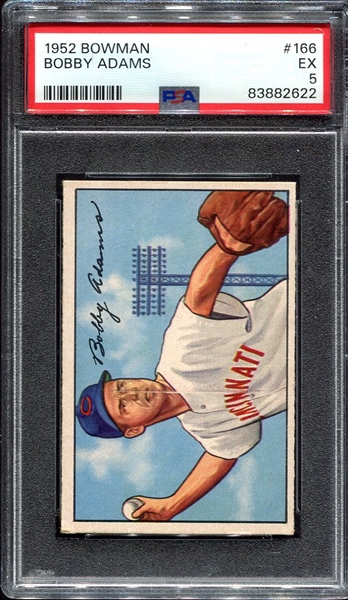 1952 Bowman #166 Bobby Adams PSA 5