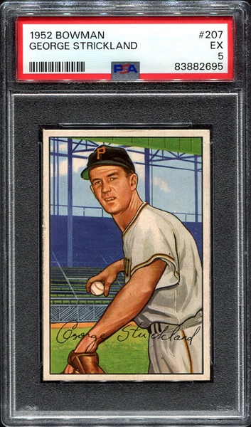 1952 Bowman #207 George Strickland RC PSA 5