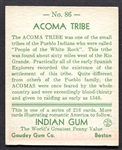 1933 Indian Gum #86 Acoma Tribe Nrmt