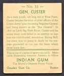 1933 Indian Gum #55 Gen. Custer