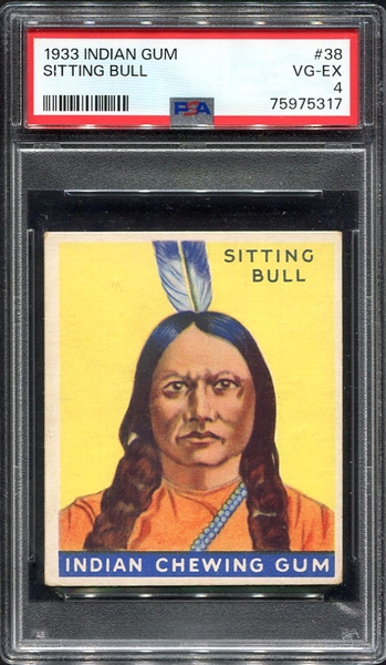 1933 Indian Gum #38 Sitting Bull Blue Panel PSA 4