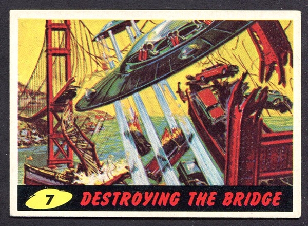 1962 Mars Attacks #7 Destroying the Bridge