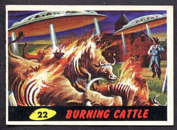 1962 Mars Attacks #22 Burning Cattle