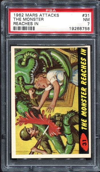 1962 Mars Attacks #31 The Monster Reaches In PSA 7