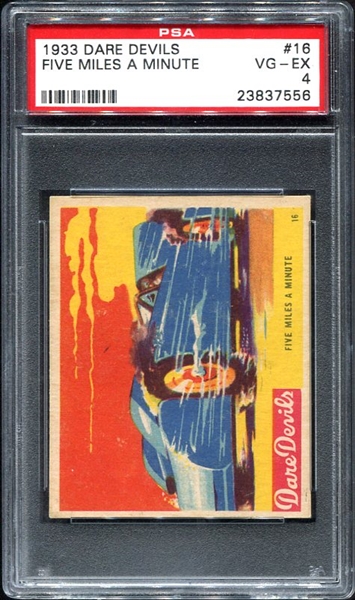 1933 Dare Devils #16 Five Miles A Minute PSA 4