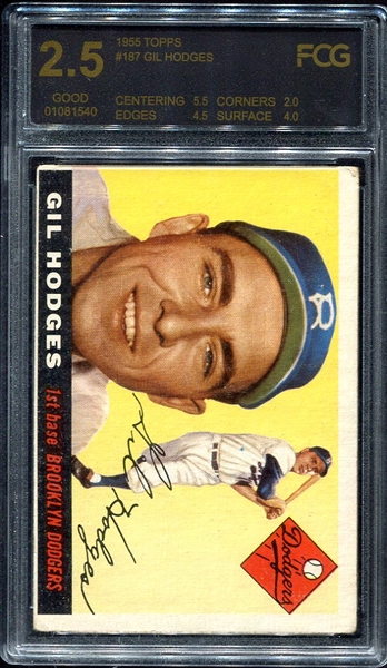 1955 Topps #187 Gil Hodges 
