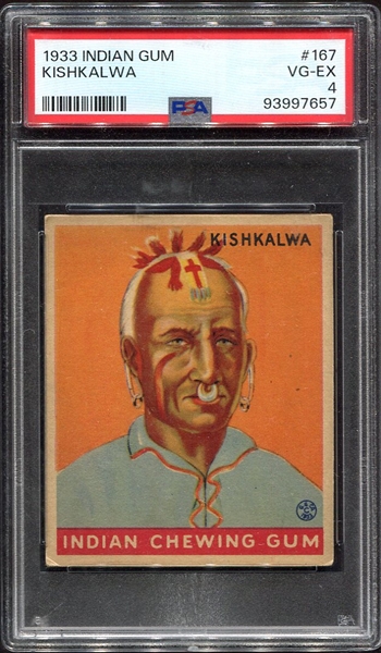1933 Indian Gum #167 Kishkalwa Series of 288 PSA 4