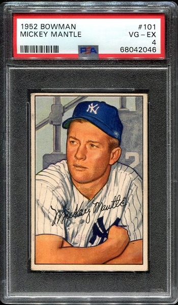 1952 Bowman #101 Mickey Mantle PSA 4