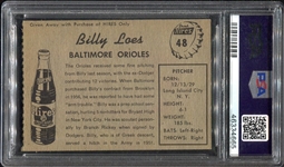 1958 Hires Root Beer #48 Billy Loes No Tab PSA 7