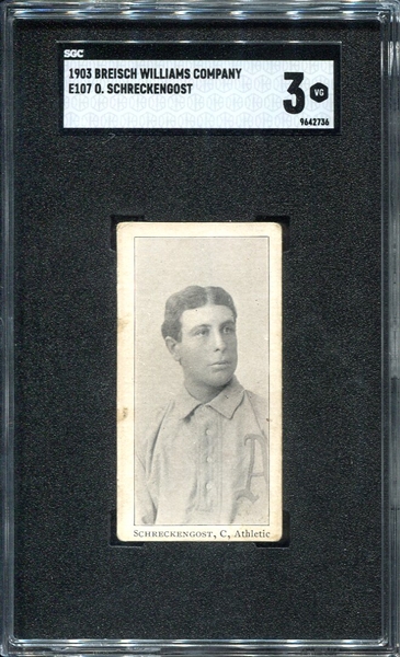 E107 Schreckengost Philadelphia Athletics SGC 3 Highest Graded