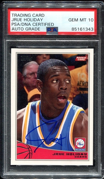 2009 Topps Jrue Holiday Autograph RC Gem Mint PSA/DNA 10 Auto