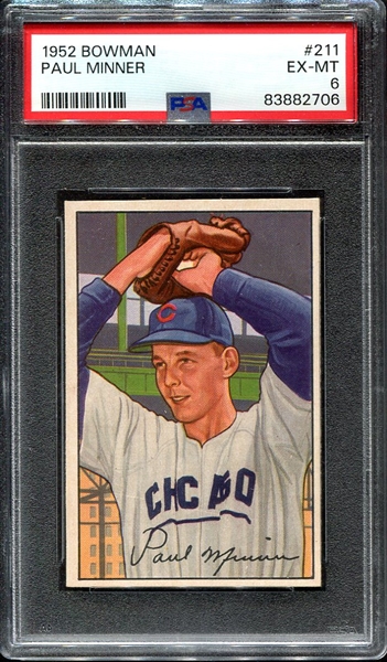 1952 Bowman #211 Paul Minner RC PSA 6