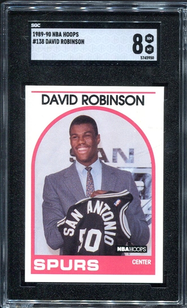 1989 Hoops #138 David Robinson RC SGC 8