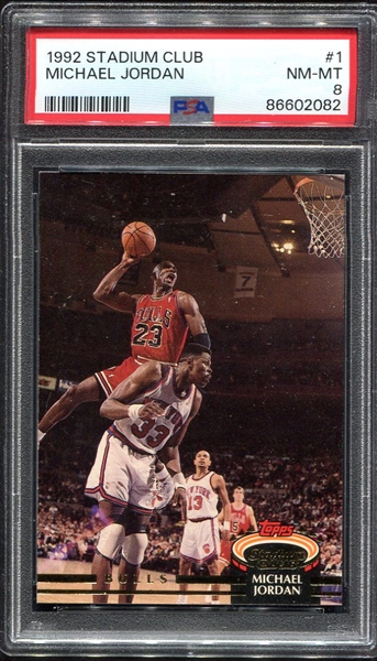 1992 Stadium Club #1 Michael Jordan PSA 8