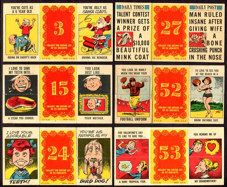 1963 Topps Valentines Foldees 8 Different