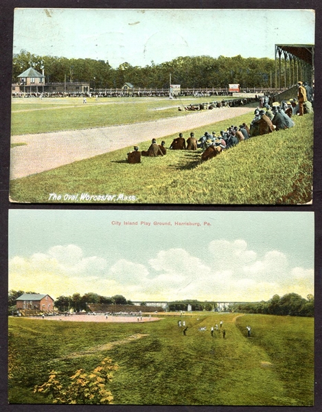 The Oval Worcester & City Island Harrisburg Ballpark Postcards