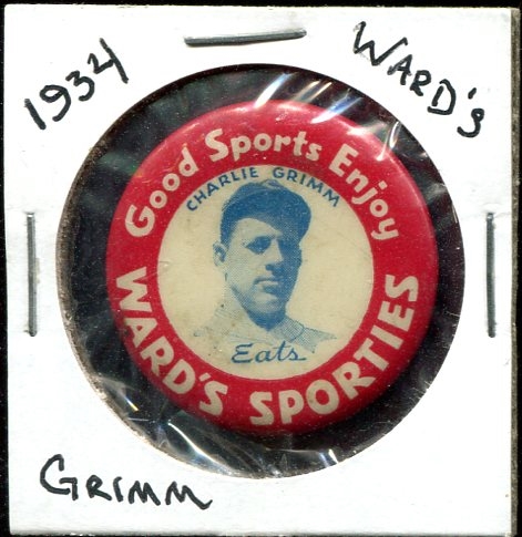 1934 Wards Charlie Grimm Pinback