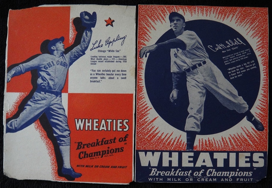 1936-1939 Wheaties Lot of 8