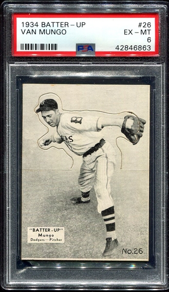 1934 Batter-Up #26 Van Lingle Mungo PSA 6