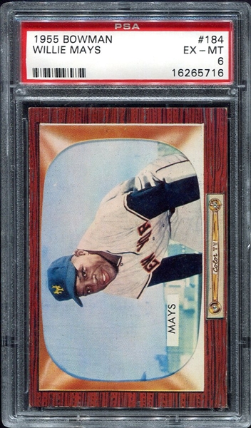 1955 Bowman #184 Willie Mays PSA 6