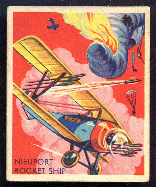 1934 National Chicle Sky Birds #89 Nieuport Balloon Rocket Ship