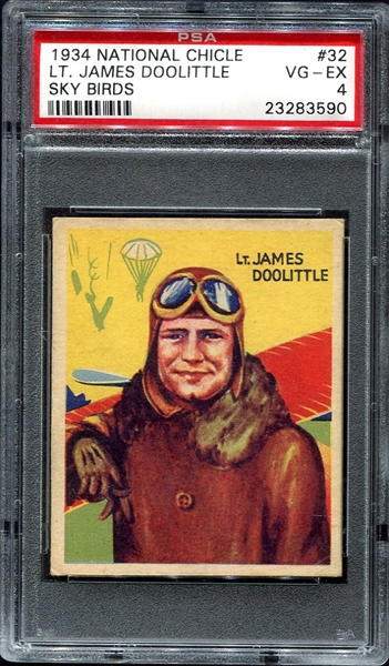 1934 National Chicle Sky Birds #32 Lt. James Doolittle PSA 4