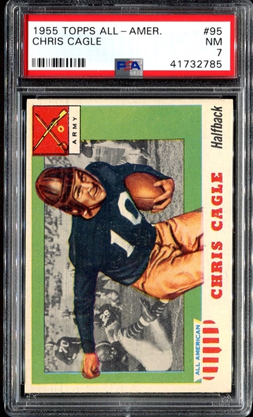 1955 Topps All-American #95 Chris Cagle SP PSA 7